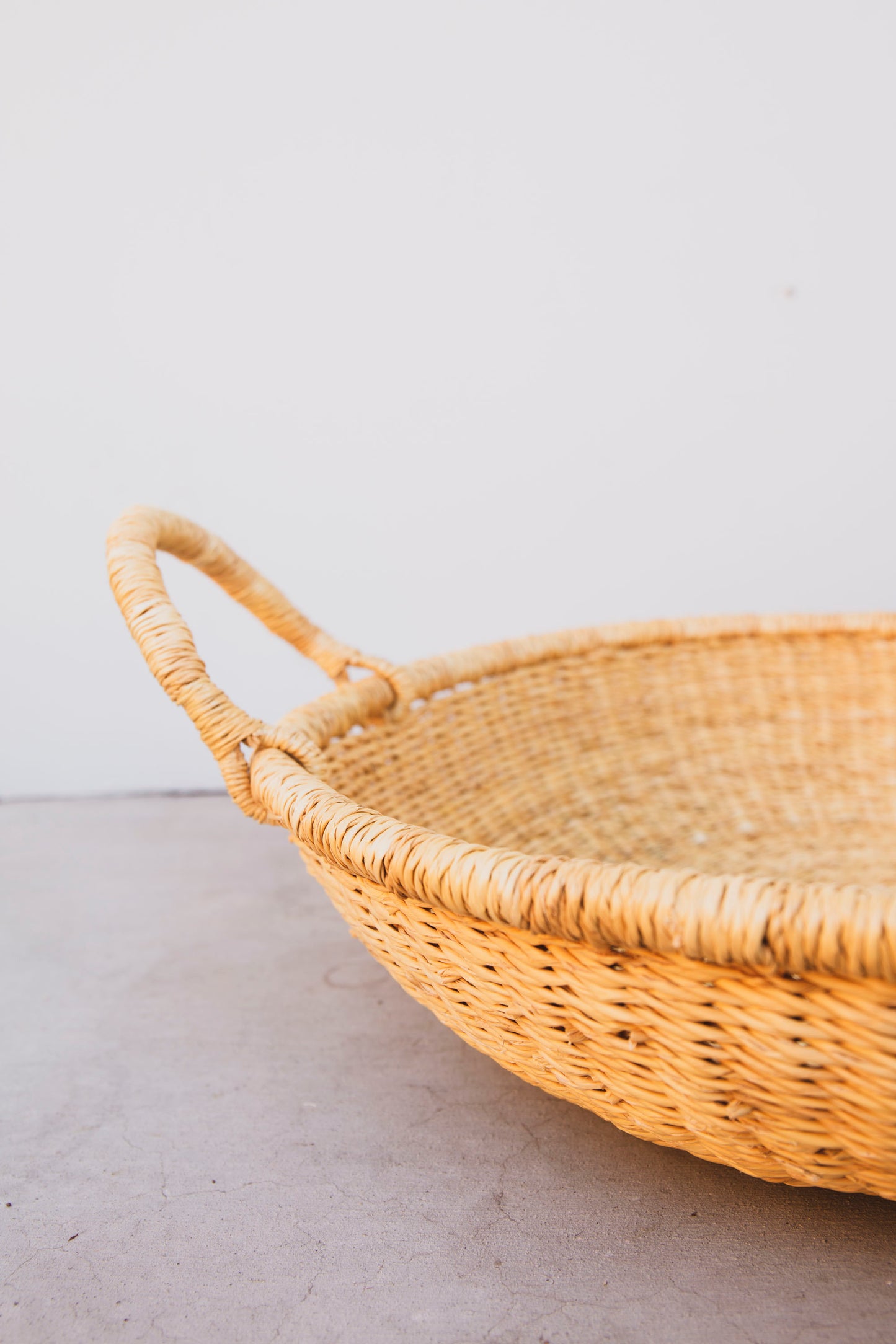 Large Elephant Grass Flat Basket