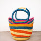 Small Bolga Tote - Blue, Orange , Pink and Red