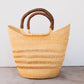 Lacework Elephant Grass Shopper with Leather Handle - Brown