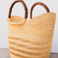 Lacework Elephant Grass Shopper with Leather Handle - Brown
