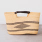 Flat Elephant Grass Tote with Leather Handles