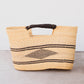 Flat Elephant Grass Tote with Leather Handles