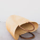 Elephant Grass Shopper with Leather Handle- Brown with Creme