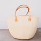 Woven Sisal Tote with Leather Handles