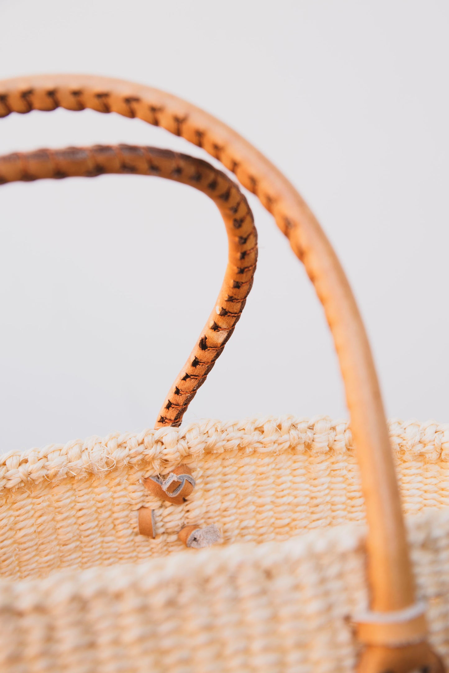 Woven Sisal Tote with Leather Handles