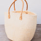 Woven Sisal Tote with Leather Handles