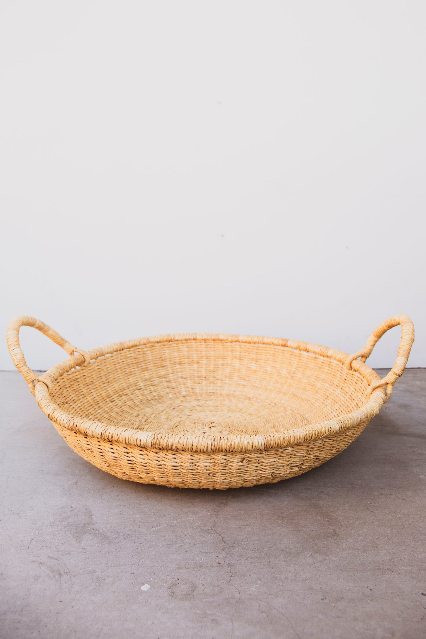 Large Elephant Grass Flat Basket