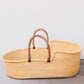 Baby Moses Bassinet with Leather Handle - Light Brown