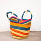 Small Bolga Tote - Blue, Orange , Pink and Red