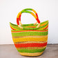 Small Bolga Tote - Red, yellow and green