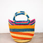 Small Bolga Tote - Blue, Orange , Pink and Red